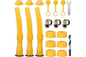 Magicfour Gas Can Nozzle Replacement, Gas Can Vent Cap, 3 Pack Spout Replacement Kit Compatible with Most 1/2/5/10 gallon Gas Cans, Old Style Gas Can Spout Replacement Leak Proof