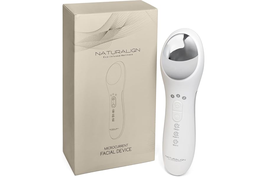 Generic NaturAlign Galvanic Microcurrent Facial Toning Lifting Device – Skin Tightening, Face Lift, Wrinkle Reduction, Anti-Aging, Skin Rejuvenation, Moisturizing, White