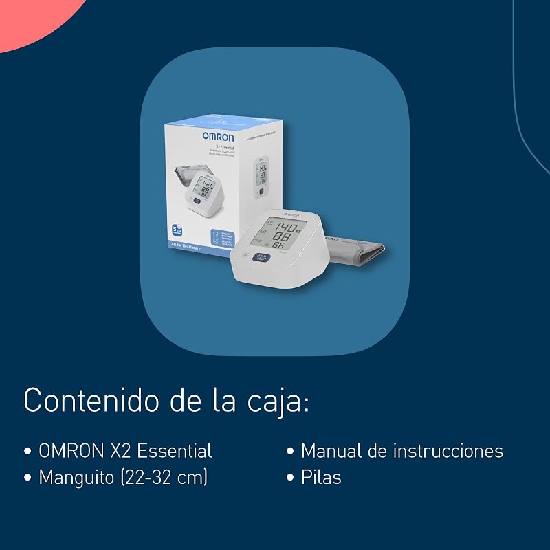 X2 Essential Tensiómetro de brazo digital Validado clínicamente