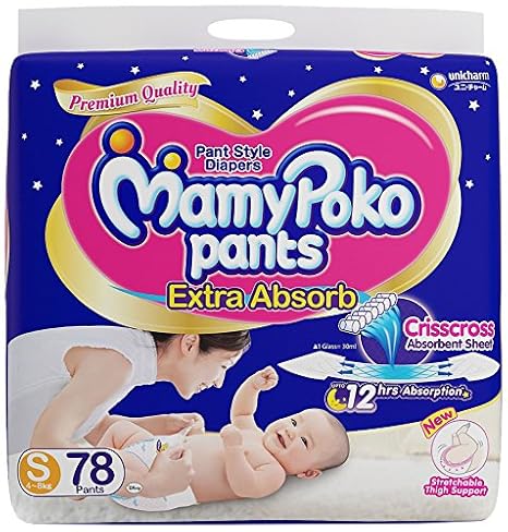MamyPoko Pants Extra Absorb Diaper, Small (Pack of 78)