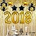 Gold 80th Birthday Decorations – Large, Shiny Gold Fringe Foil Curtain Backdrop | 80th Birthday Party Supplies Kit | 80 Balloons | 80th Birthday Party Decorations | 80 Party Décor for 80 Birthday