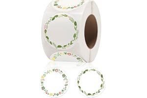 GOYOMI 500pcs 2" Canning Labels for Jars & Lids, Round Christmas Gift Sticker Labels Tags Mason Stickers, 2 Different Wreath Designs, Food Sticker Pantry Labels, Mason Jar Labels Spice Labels Bottle Labels