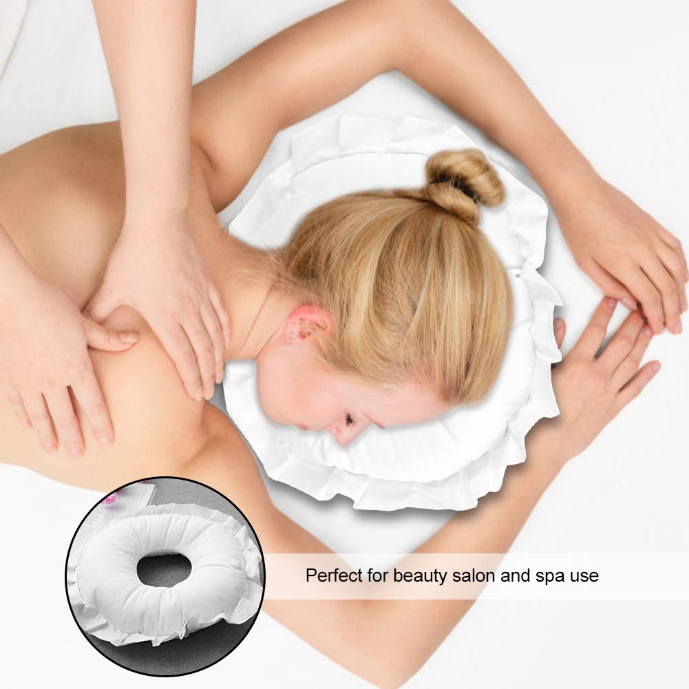 Soft Face Rest Pillow, Polyester Face Support Relax Pillow Beauty SPA Salon Massage Hollowed Pillow Travel Nap Relaxation Rest Cushion for Massage Table Travel Home Use(White) : Beauty