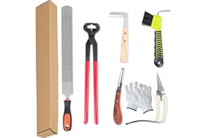 CAPUCA Horses Farrier Hoof Tool Kit - 16 Inch Horseshoe Pliers Rasp Hoof Cutter Set Horses Hoof Trimmers Tools Suitable for hoof Trimming of Goats Sheep Alpaca Pigs(8 Pcs)