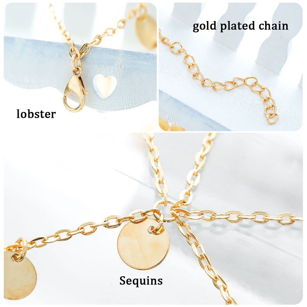 Aukmla Gold Small Coins Hair Chain Boho Festival Wedding Headpiece Head Chain Spring Summer Christmas Headchain Gold Hair Jewelry for Women and Girls : Beauty