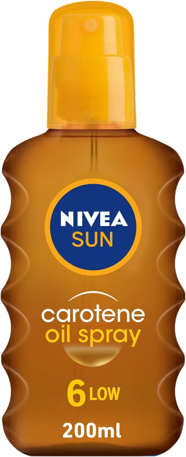 NIVEA SUN Carotene Tanning Oil Spray, Vitamin E & Jojoba Oil, SPF 6, 200ml Buy Online at Best