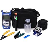 Fiber Optic Termination Tool Kit - 9 in 1 Assembly FTTH Tool kit with FC-6S Cleaver Optical Power Meter Finder - 30km Visual
