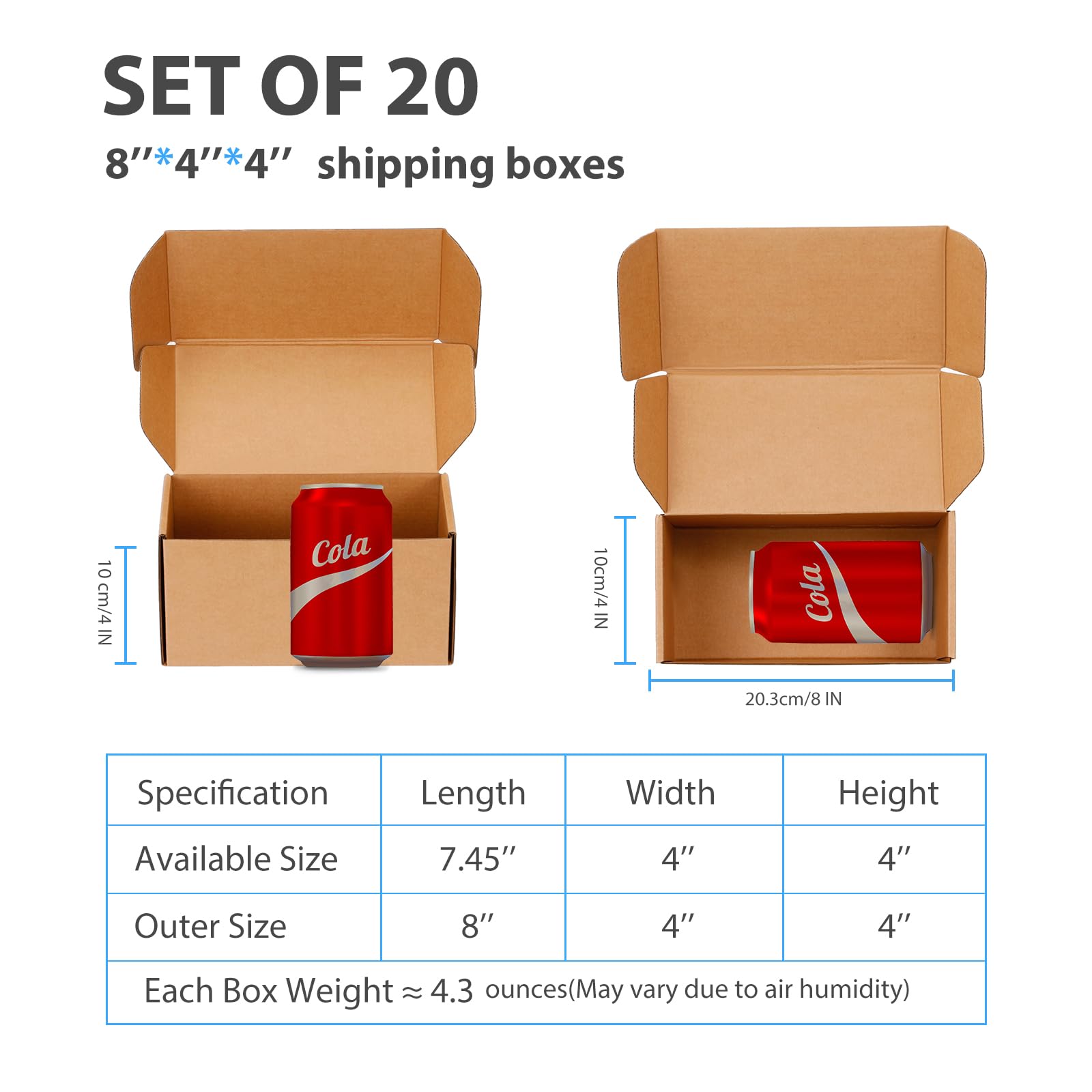 Mua DUZCLI Small Shipping Boxes 8x4x4 Inches - Kraft Brown Corrugated ...