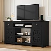 YITAHOME Farmhouse TV Stand for 65-Inch TV, Entertainment Center with Storage Cabinets & Drawers, TV Console for Living Room, Black