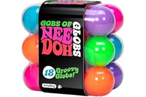 Schylling NeeDoh Teenie Gobs of Globs - Sensory Squeeze Toy - Contains 18 Mini Groovy Globs - 1.25" Wide - Multicolored