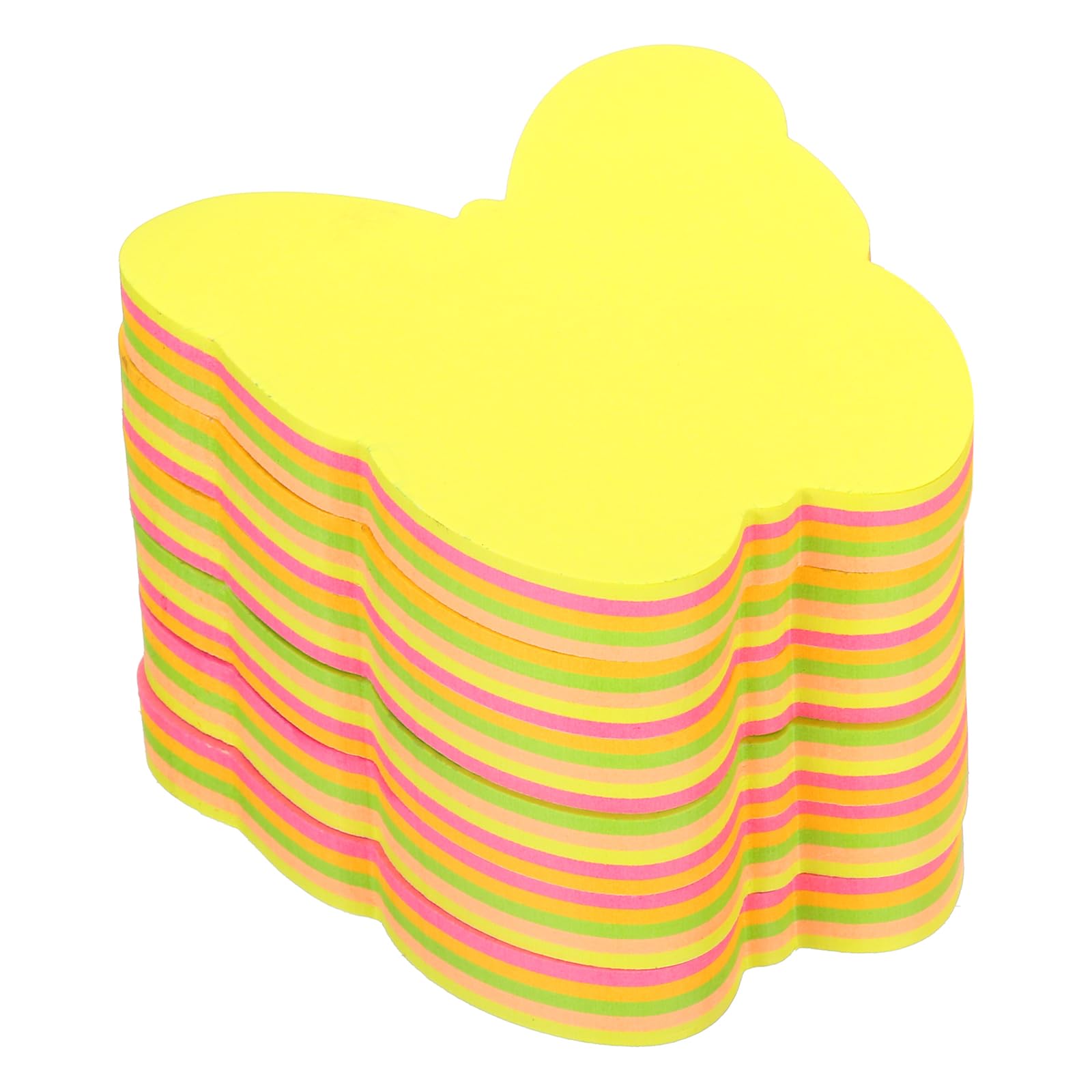 PATIKIL 2.7 x 2.7 Inch Butterfly Shape Sticky Notes, 6 Pads Cute Self-Stick Memo Pads Bright Colorful 100 Sheets/Pad for Home Office, 5 Colors