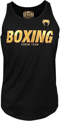 Boxing Vt Camiseta Sin Mangas, Hombre, Negro/Dorado, S