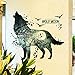 YIUHART Wolf Moon Wall Stickers DIY Animal Wall Decal for Kids Rooms Living Room Bedroom Bathroom Home Decor