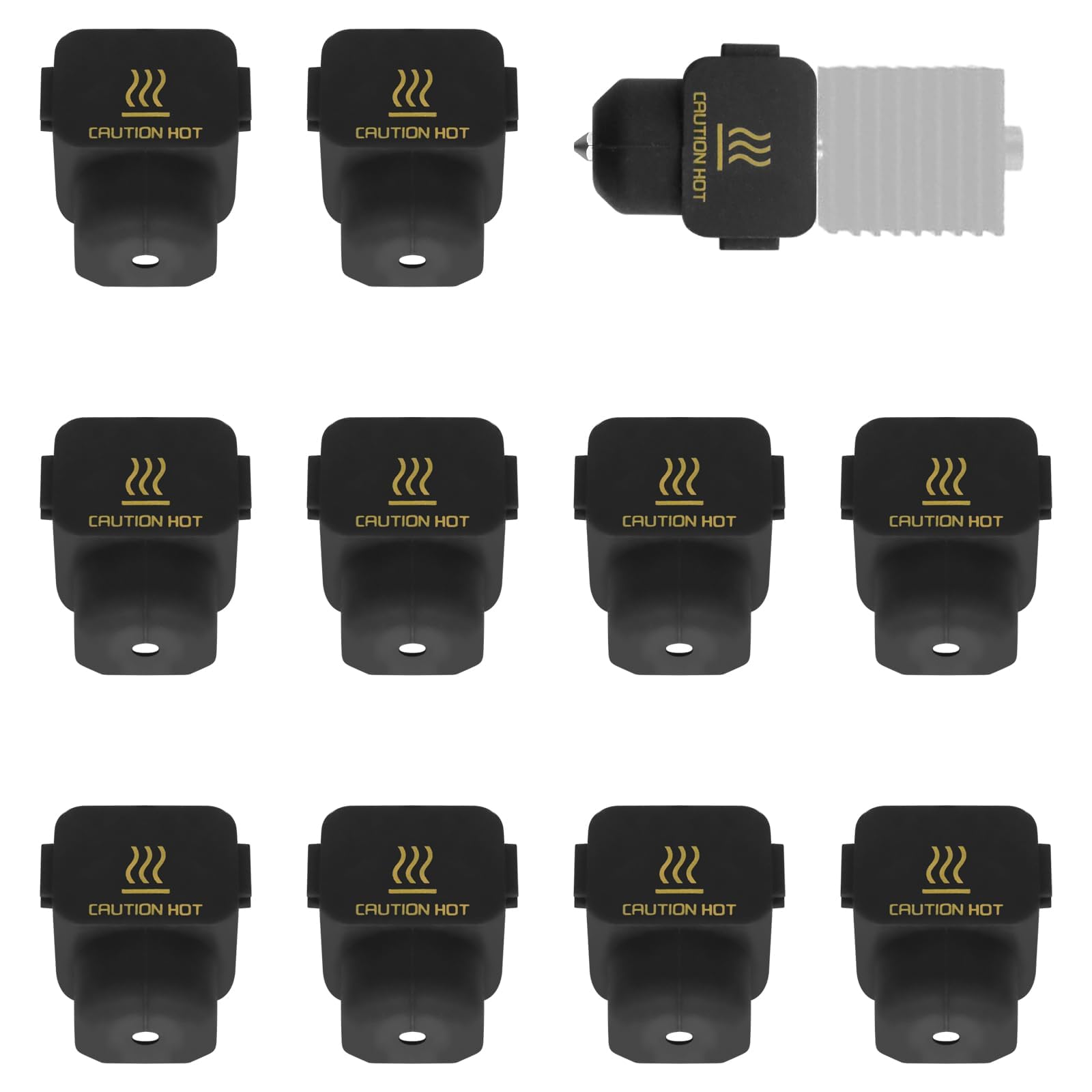 Photo 1 of 10Pcs Silicone Sock for Bambu Lab A1/A1 Mini, Hotend Heater Block Silicone Cover Nozzle 3D Printer Print Head Boot High Temperature Enclosure Black Accessories Parts Protecting Extruder Sleeve