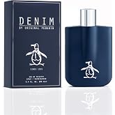 Original Penguin Denim Mens Cologne, Long Lasting Perfume, 3.4 Fl Oz | Fragrance with Notes of Citrus &amp; Fresh Wood, Eau de Toilette, Subtle Masculine Woody Undertones