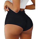 Women's Booty Shorts-High Waist V Back Yoga Shorts- Spandex Dance Hot Pants Butt Lifting Rave Bottoms