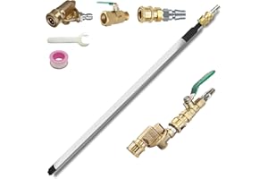 Lucstar Radiator Cleaning Wand,Radiator Genie Water Air Cleaning Wands, 24“ Wand+ 7 Angles Coupler+ Valve Switch, Air Filter Cleaner for Car Truck Power Washer Wand,Gutter Cleaning