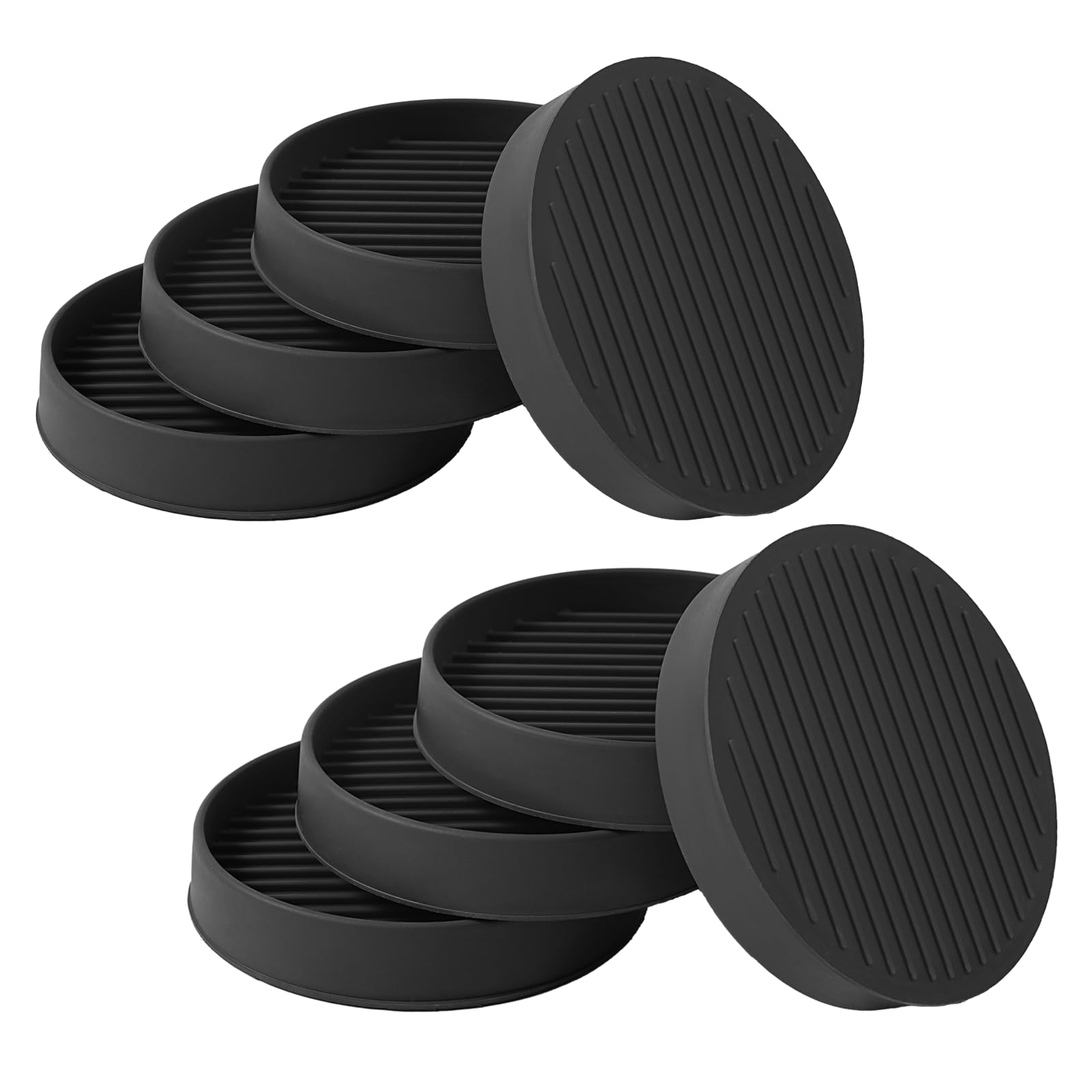 Photo 1 of 3x3 Round Rubber Furniture Caster Cups, Anti-Sliding Furniture Pads Bed Stopper Floor Protectors with Grip - Protect Any Flooring