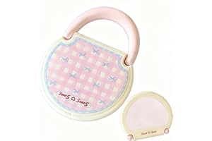 BOROLA Wall Mounted Handheld Makeup Mirror, Sweet Girl Aesthetic Handheld Vanity Mirror with Bow Print, Lightweight Hanging &