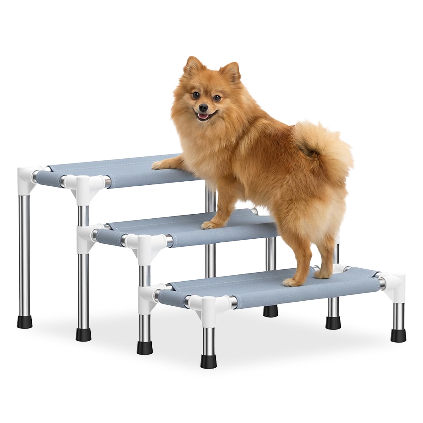 Photo 1 of 13 Inch Dog Stairs - 3 Tiers Non-Slip Dog Steps for Small Dogs, Cats & Senior Pets, Joint-Friendly Pet Steps for Bed Sofa Car, Stable Anti-Skid Bottom Pet Ladder