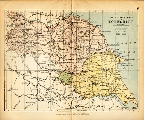 Medieval Map Of Yorkshire Yorkshire Historic Map: 1882 Colour - North & East Ridings Of Yorkshire,  England: Amazon.co.uk: John Bartholomew, F.r.g.s., G. Philip & Son,  Liverpool & London: Books