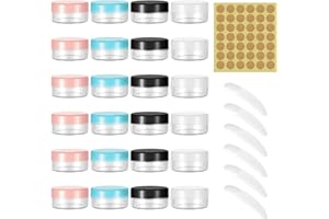 24pcs Small Containers with Lids 5ml Small Jars with Lids Empty 5ml Sample Containers with SpatulasTravel Container for Toile
