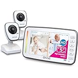 [HD] Video Baby Monitor, 720P 5" HD Display, IPS Screen, 2 HD Cams, 24-Hour Battery Life, 1000ft Range, 2-Way Communication, 