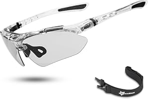 ROCKBROS Photochromic Sports Sunglasses for Men Women Cycling Glasses MTB Biking Sunglasses, with Removable Elasctic Band