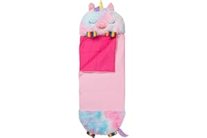 Happy Nappers: Pillow & Sleepy Sack: Large - Rainbow Unicorn - 66 x 30, 2-in-1: Plush Animal Opens Into Sleeping Bag, Soft Play Character, Kids 3+