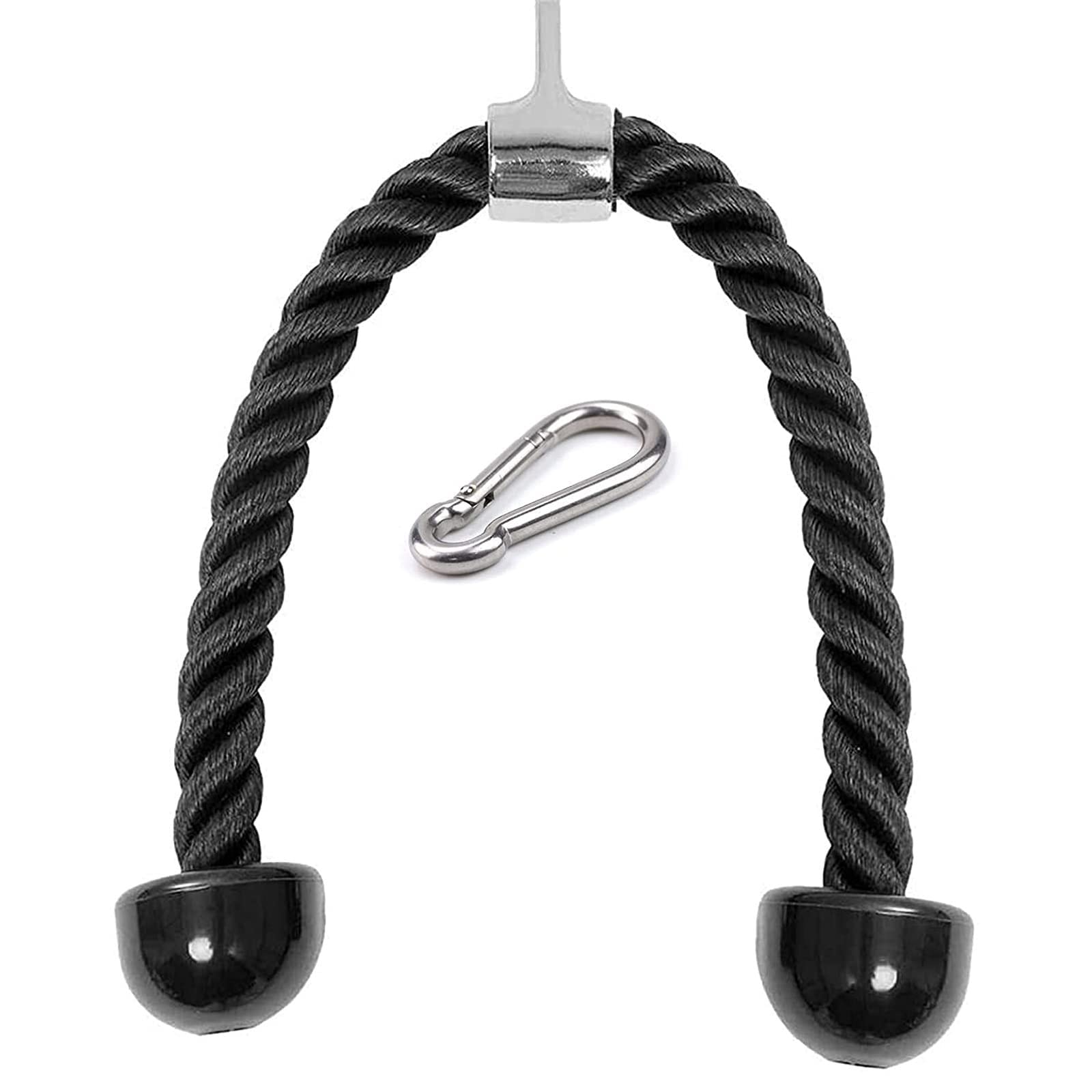 Tricep Push Pull Down Rope for Multi Gym Cable Attachment Fitness Rope Complete with Snap Hook Carabiner