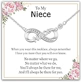 EPIRORA Gifts for Mom Daughter Auntie Niece Nana Granddaughter, Silver Infinity Pendant Necklace Jewellery Presents for Women Girls on Birthday Christmas Mother's Day Valentines Day
