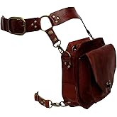 VONNST Steampunk Waist Pack Thigh Purse Medieval PU Leather Fanny Bag Cosplay Costume Accessories for Women Men (brown)