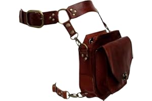 Leather Thigh Bag Medieval Waist Belt Drop Leg Bags Steampunk Waist Pack Thigh Pouch Motorcycle Leg Bag Steampunk Purse, brow