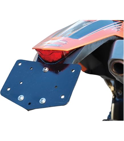 Porta Targa Moto Universale In Alluminio Lucido Con Staffa - Ricambio Resistente