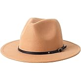 Lanzom Kids Girls Vintage Wide Brim Wool Felt Bowler Cap Bowknot Floppy Fedora Hat