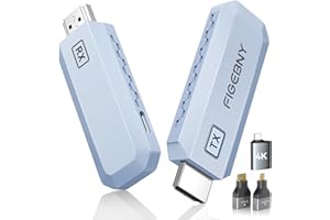 FIGEBNY Wireless HDMI Transmitter and Receiver 4K Decode 1080P Output Ultra Low Latency, Plug&Play 2.4G/5G Portable Extender,165FT HD Display Adapter for TV Box/PC/Laptop/Projector/DV/Camera, Light Colour