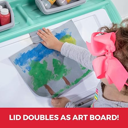 2 in 1 toy box and art lid
