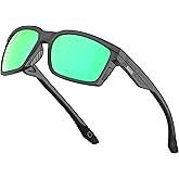 ATTCL Polarized Sunglasses Men Fishing: Square Lightweight TR90 Frame UV400 Protection Secure for Driving Golf Sports