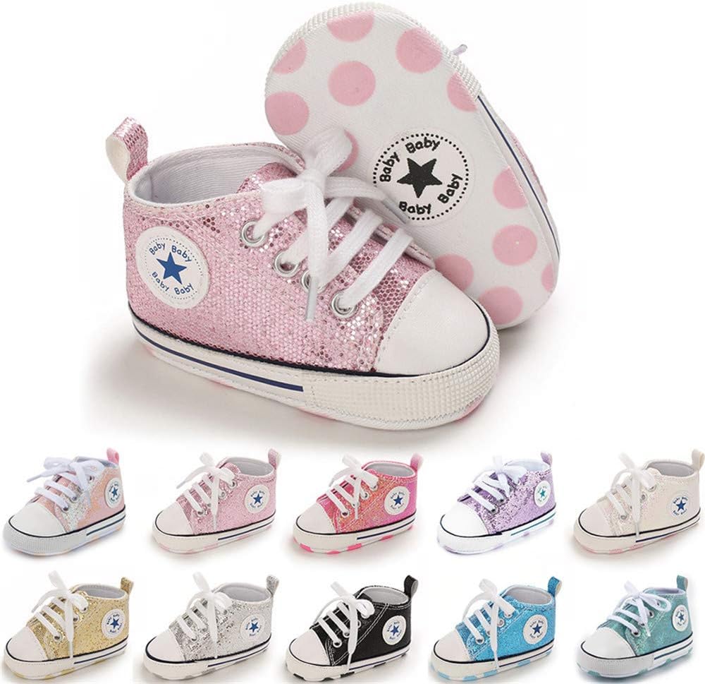 Infant Baby Boys Girls Canvas Sneakers High Top Lace up Crib Casual Shoes Newborn First Walkers Cribster Shoe