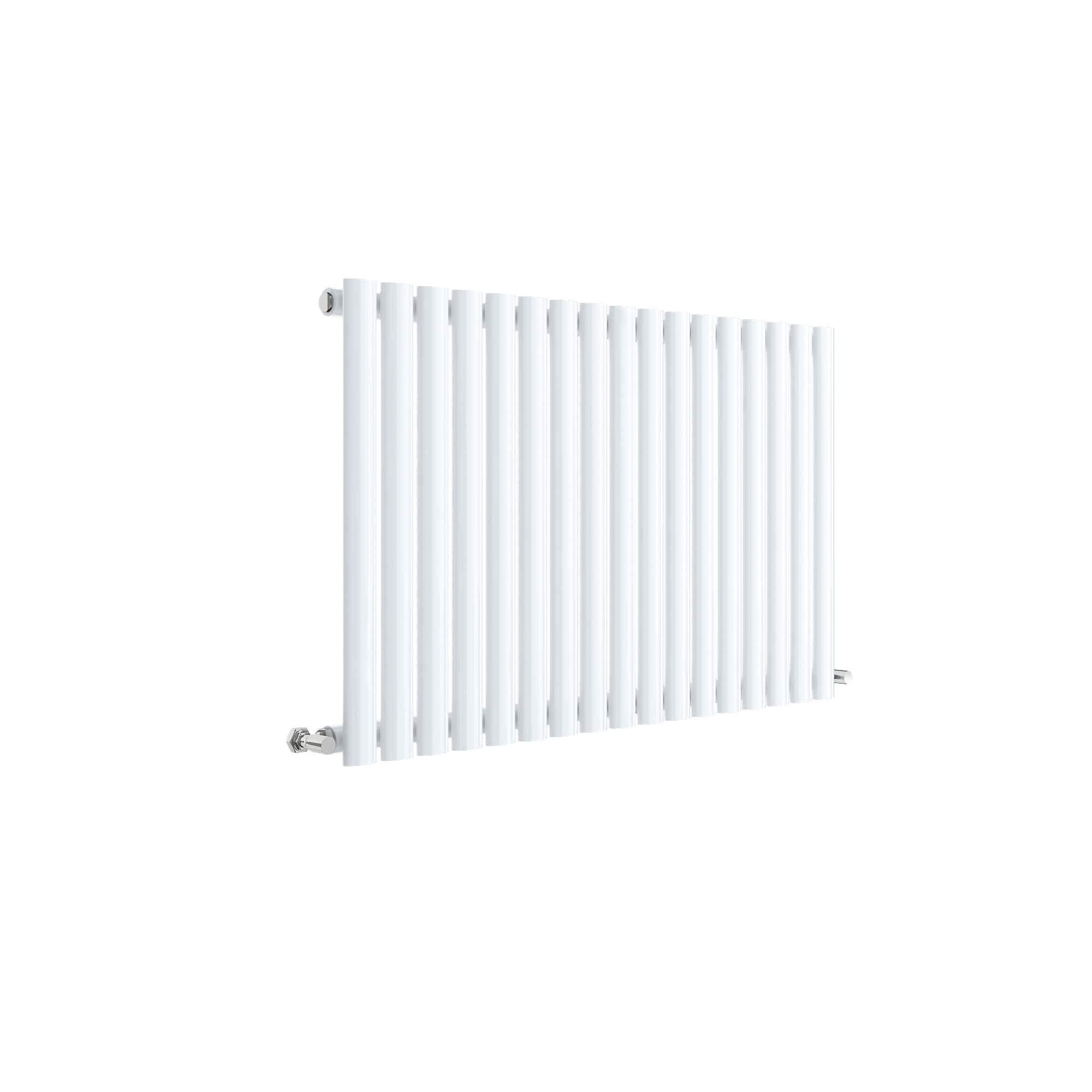 Nuie HL339 Revive Modern Home Wall Mount Designer Horizontal Single Panel Radiator, 600mm x 992mm x 55mm, High Gloss White