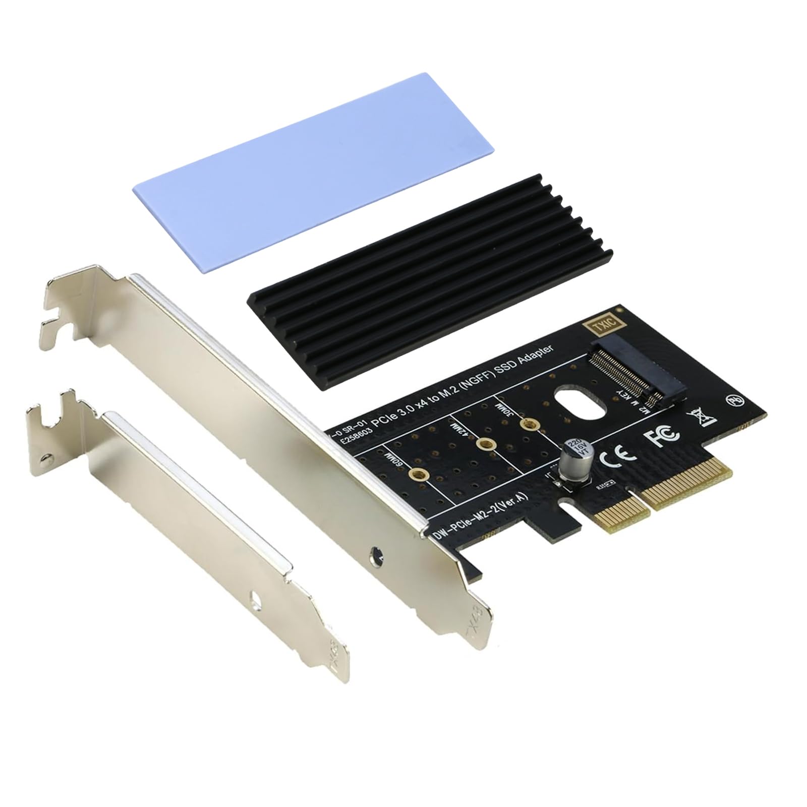 M.2 NVMe to PCIe x4 Adapter Card, RIITOP PCI-e Express to M.2 NVMe Converter Adapter (Support M Key M.2 SSD 2280, 2260, 2242, 2230 mm)