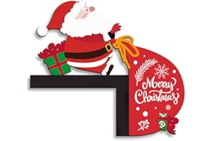 Pigort Christmas Door Toppers Funny Christmas Door/Window Coner Decorations Snowman Santa Windows Walls DIY Craft for Christmas Party Ornament (Santa)