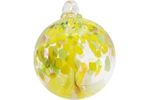 Dale Tiffany Hand Blown Glass, 4" Diameter Blossom, Tree of Life Collection, Witch Globe Hanging Garden Indoor/Outdoor Decorative Ornament Gazing Ball