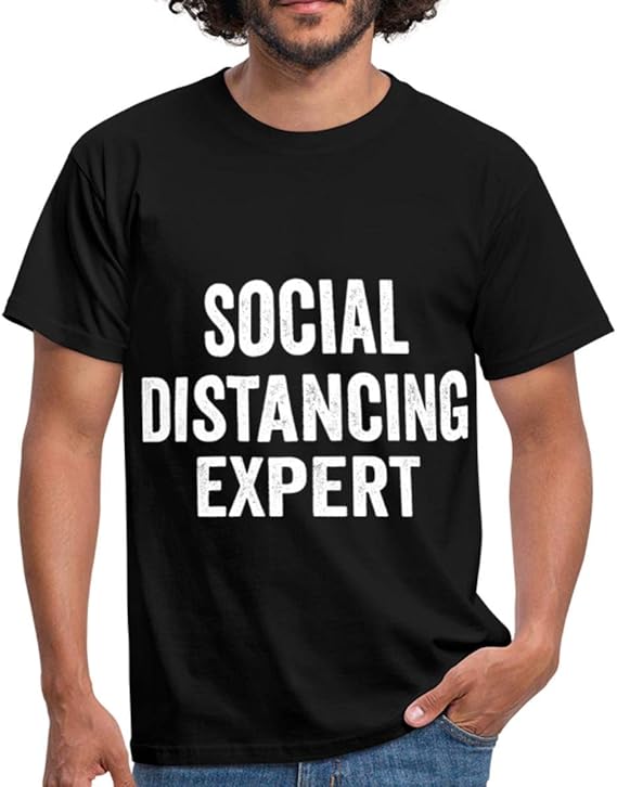Spreadshirt Social Distancing Expert Men's T-Shirt: Amazon.co.uk: Clothing