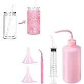 5 Pcs Snow Globe Tumbler Supplies for Glitter Snow Globe, DIY Snow Globes Cup Accessories Kit Contains Plastic Squeeze Bottle Funnel Tweezers Bent Syringe, Essential Tools for Glitter Tumblers Craft