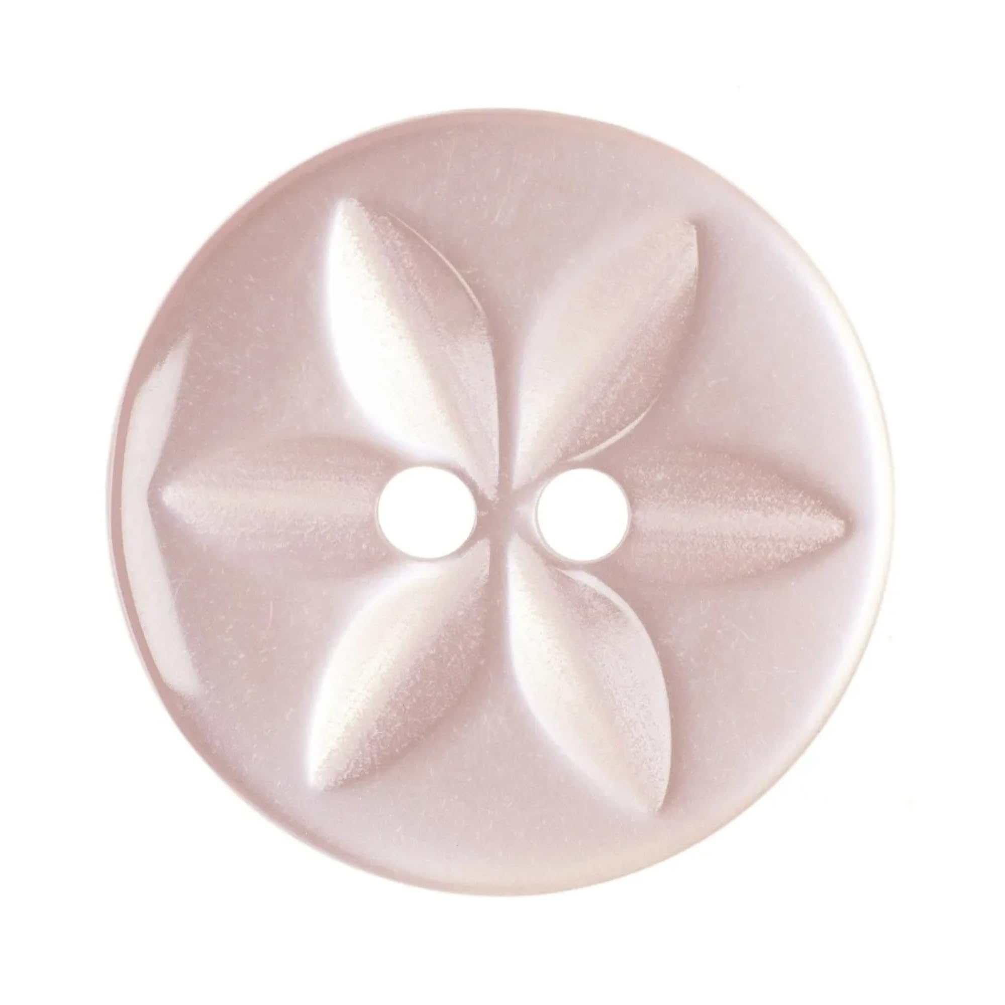 Baby Star Buttons - Round Resin Buttons for Baby Cardigans, Sewing Baby Clothes, Knitting Dolls 16mm (26L) Pale Pink Pack of 20 - Machine Washable, Colourful Buttons for Crafts and Repairs