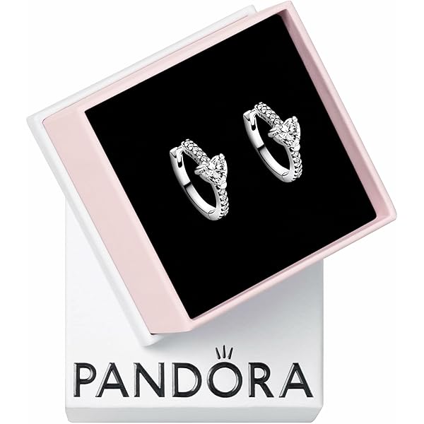 Amazon.com: PANDORA Double Band Pavé Hoop Earrings - Classic