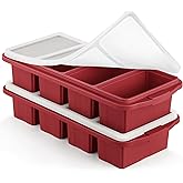 Ztomine Silicone Freezer Tray With Lid - Silicone Freezer Food Molds- Large Ice Cube Tray,Silicone Freezer Container,Freeze & Store Soup, Sauce, Broth,Leftovers - Makes 4 Perfect 1 Cup