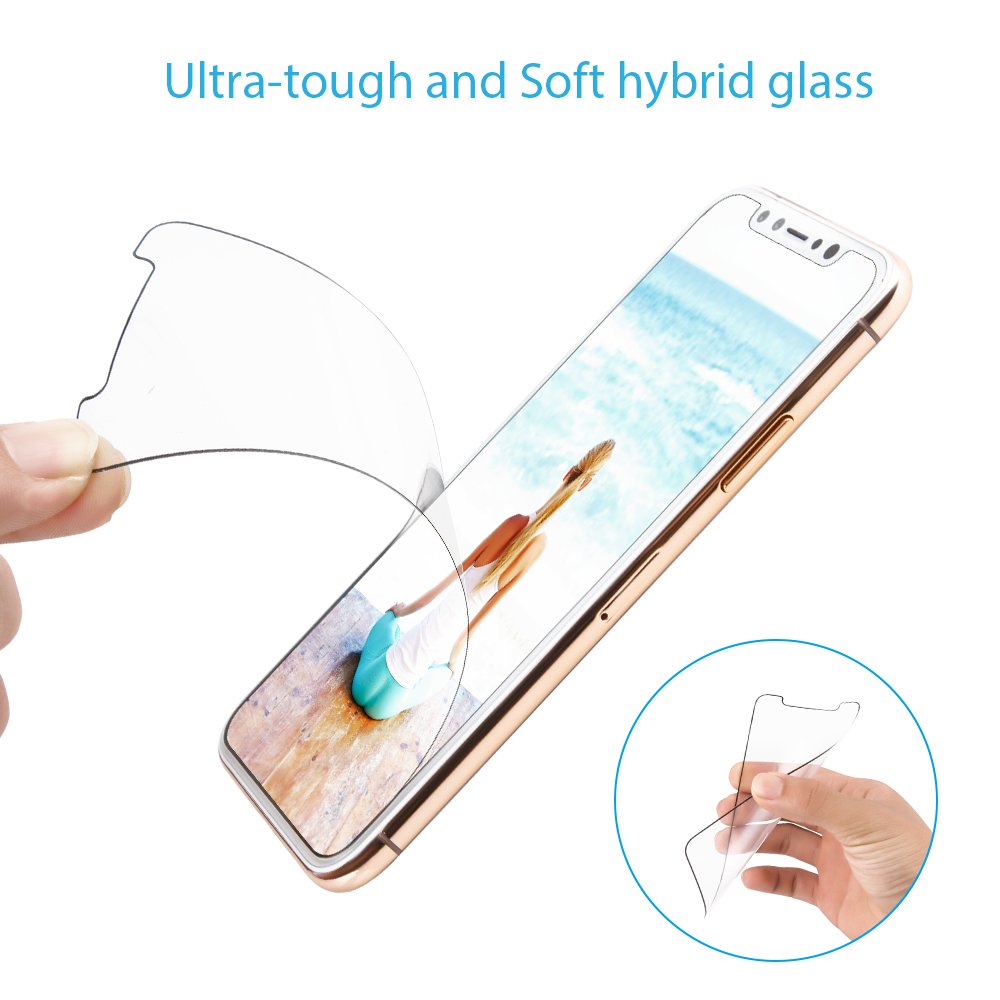 iPhone X Screen Protector,Dendrobates Hybrid Glass Screen Protector [Edge to Edge][Scratch&Shatter Resistant][Case Friendly][Bubble Free]for Apple iPhone X[2-Pack]