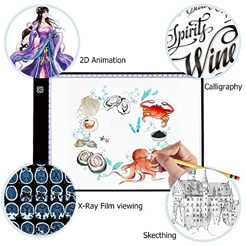 Light Box for Diamond Painting - A4 Ultra-Thin Portable LED Light Box Tracer, Stepless Dimming USB Power Light Pad for Diamond Painting, Drawing, Sketching, Animation, Calligraphy - Thumbnail 4